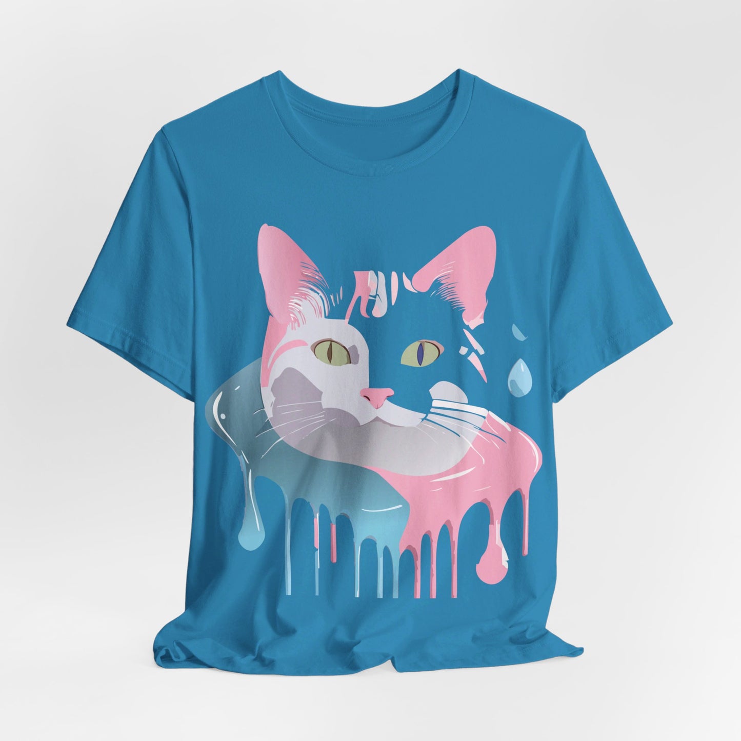 Natural Cotton Tee Shirt with Cat