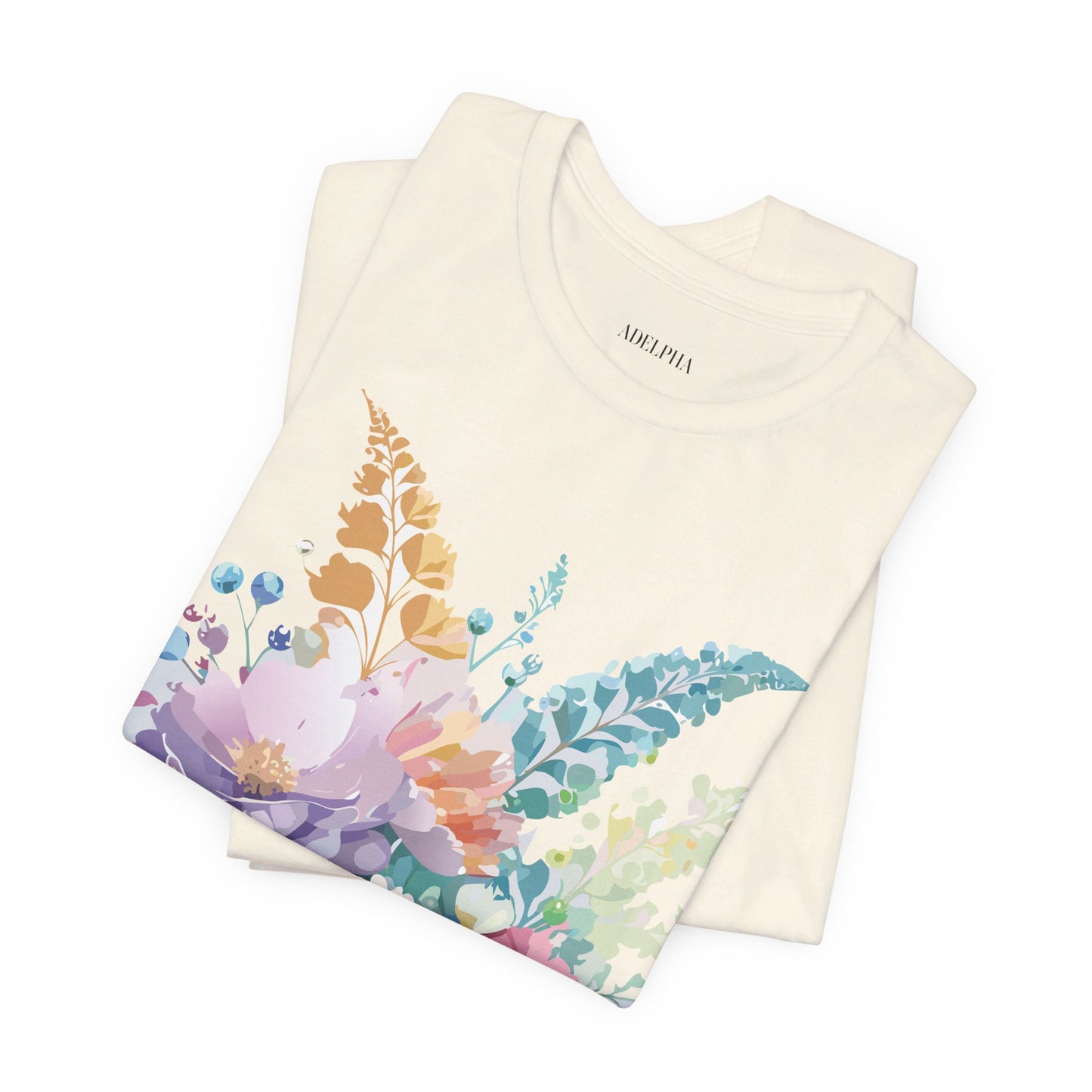 T-Shirt aus natürlicher Baumwolle mit Blumen