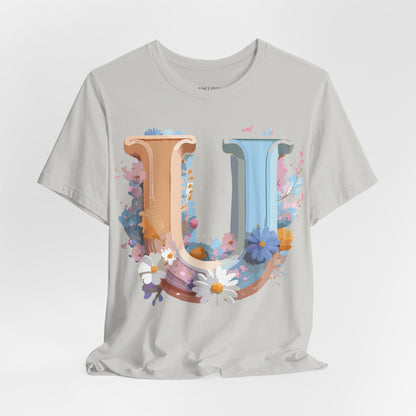 Natural Cotton Tee Shirt - Letters Collection - U Printify