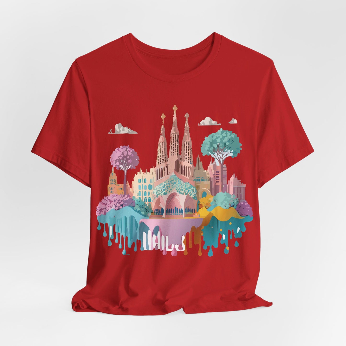 Natural Cotton Tee Shirt - Beautiful Places Collection - Barcelona