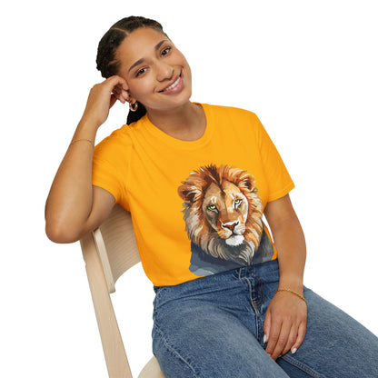 Lion Shirt Unisex Animal Tee Gildan Softstyle 64000 100 Percent Ring Spun Cotton