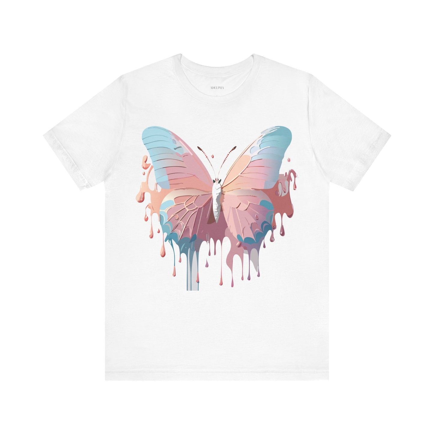 Natural Cotton Tee Shirt with Butterfly