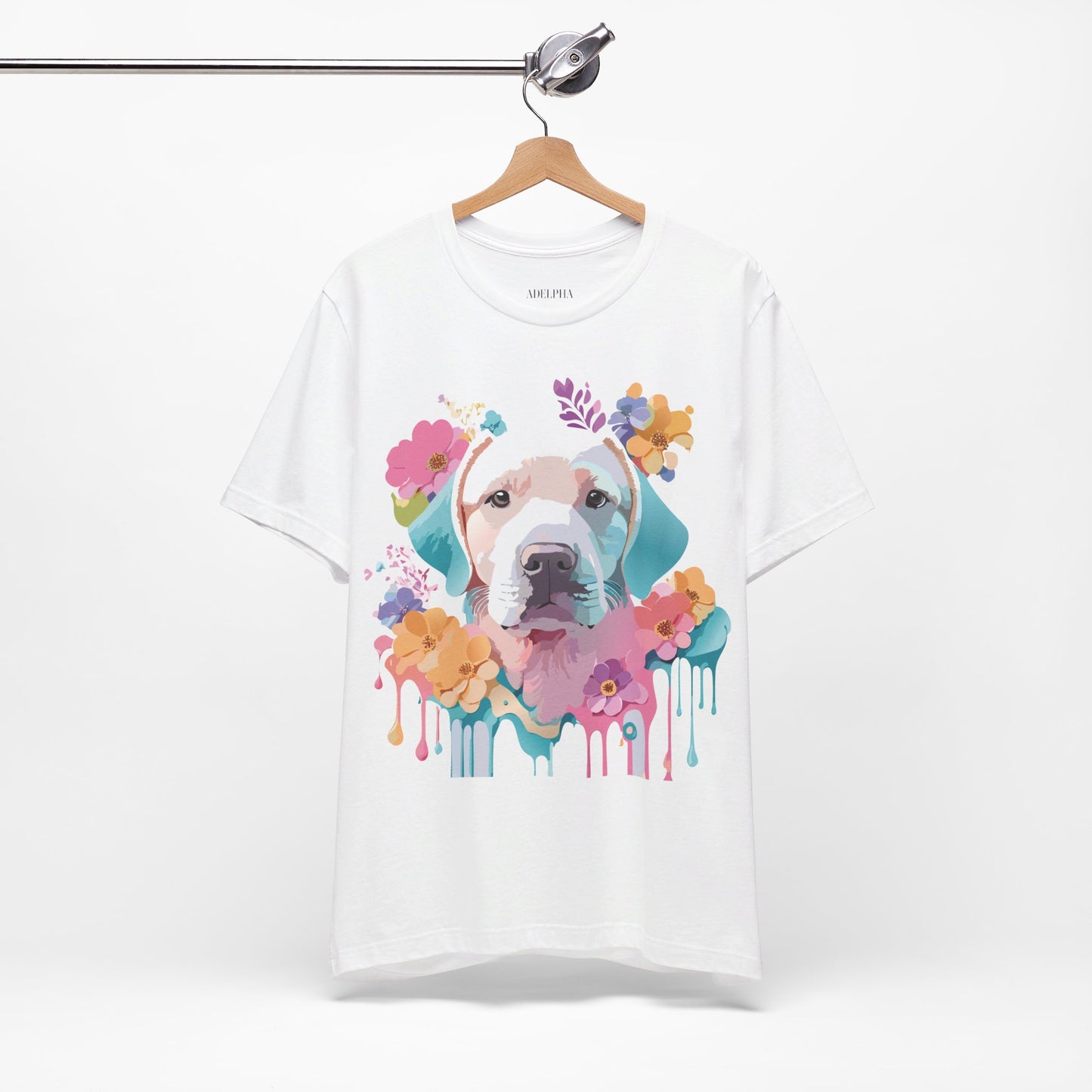 Natural Cotton Tee Shirt with Dog