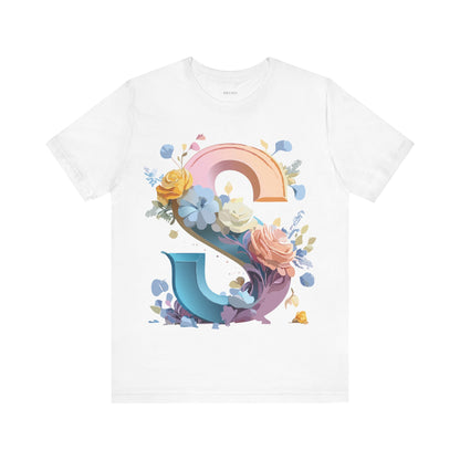 Natural Cotton Tee Shirt - Letters Collection - S Printify
