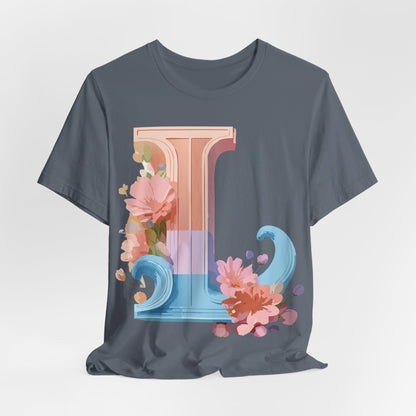 Natural Cotton Tee Shirt - Letters Collection - L Printify