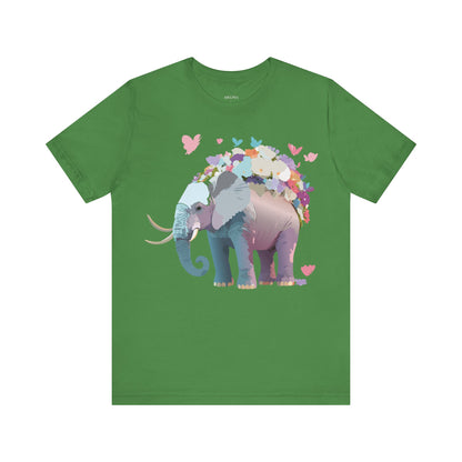 Natural Cotton Tee Shirt with Elephant Printify