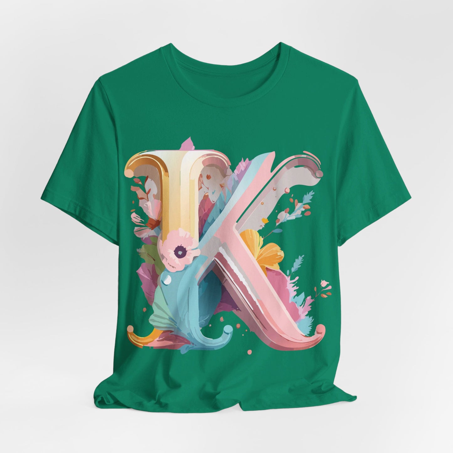 Natural Cotton Tee Shirt - Letters Collection - K