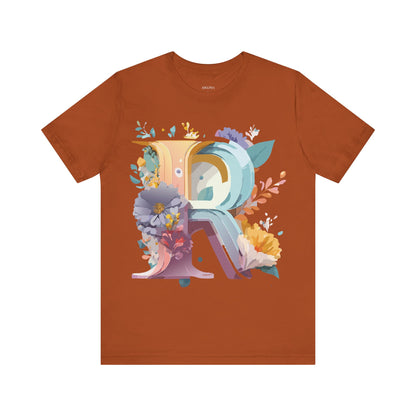 Natural Cotton Tee Shirt - Letters Collection - R Printify