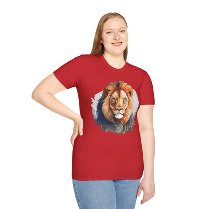 Lion Shirt Unisex Animal Tee Gildan Softstyle 64000 100 Percent Ring Spun Cotton