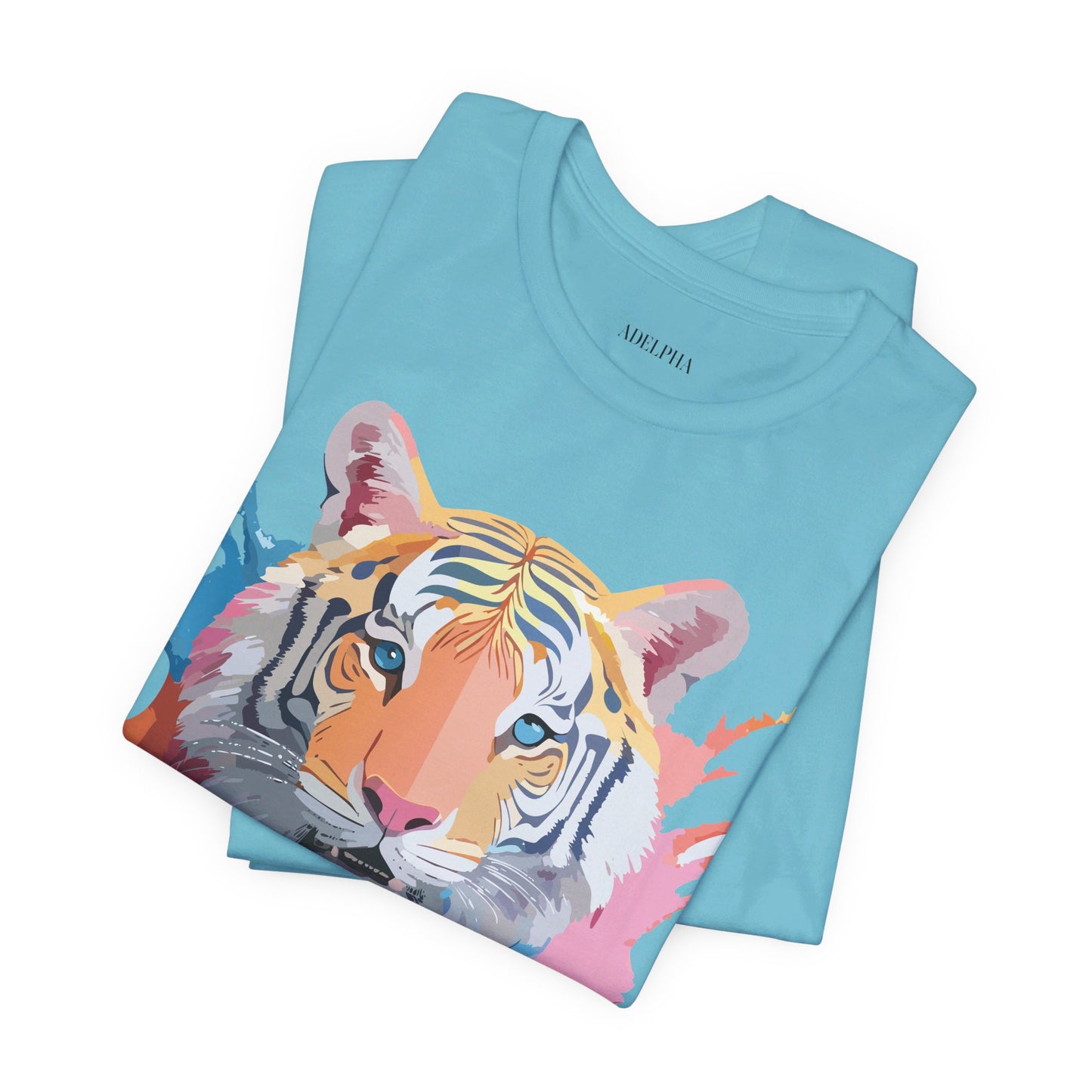 Natural Cotton Tee Shirt with Tiger