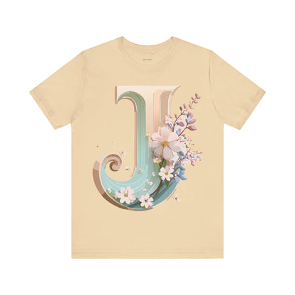 Natural Cotton Tee Shirt - Letters Collection - J Printify
