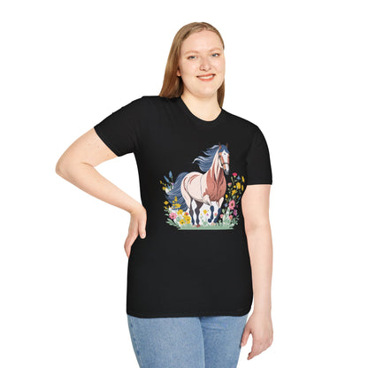 Unisex Horse Tee Softstyle Cotton Shirt With Animals Design Graphic