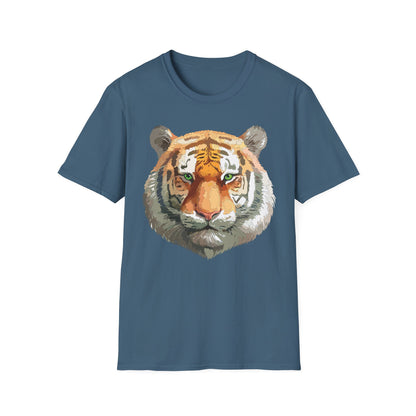 Tiger Print Shirt Unisex Animal Tee Gildan Softstyle 64000 Cotton Comfort