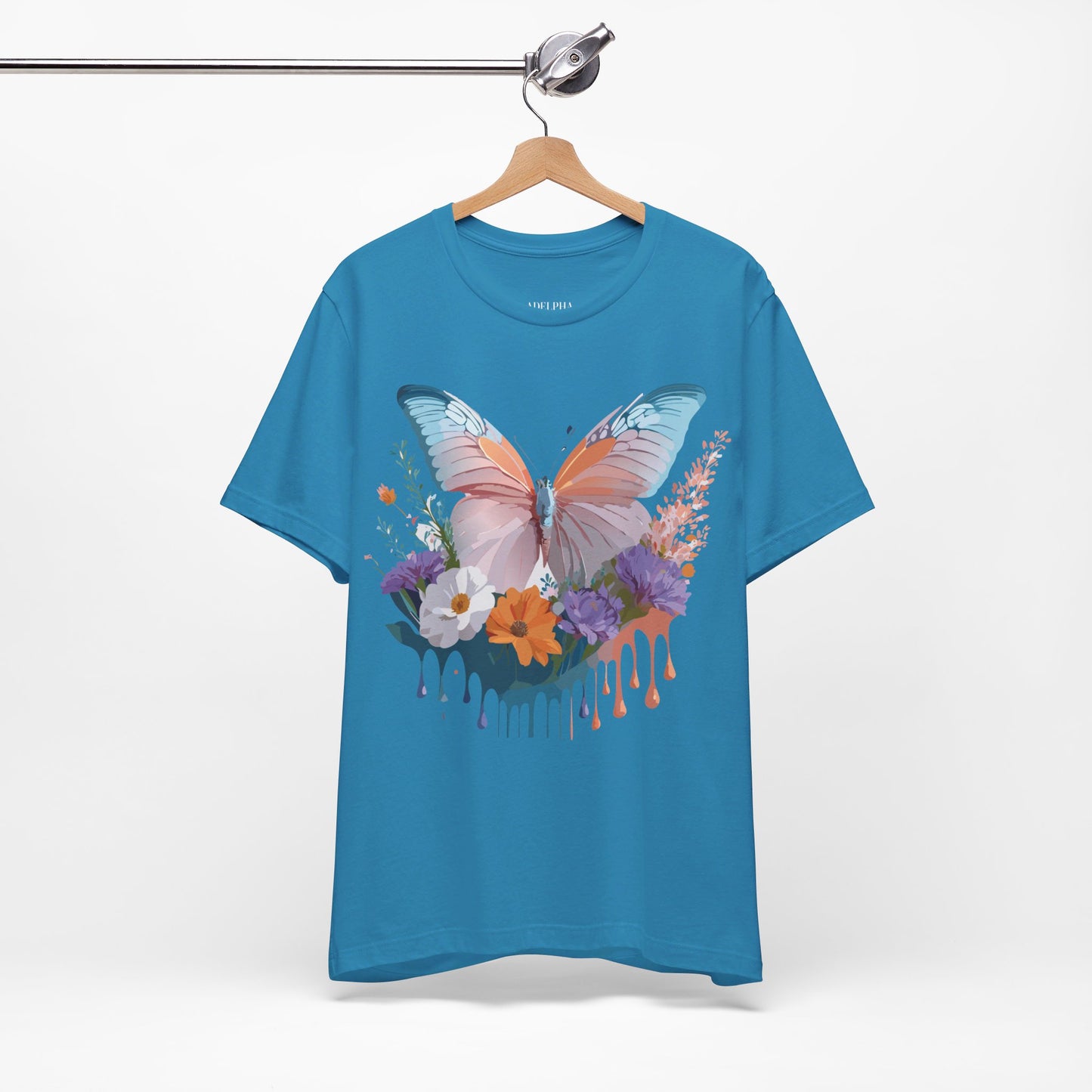 T-Shirt aus natürlicher Baumwolle mit Schmetterling