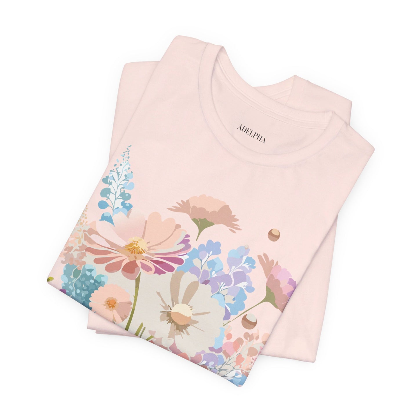 T-shirt en coton naturel avec fleurs