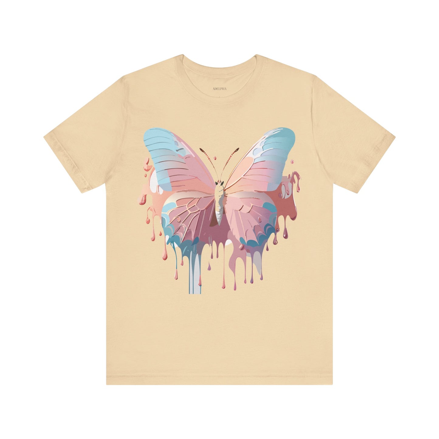 Natural Cotton Tee Shirt with Butterfly