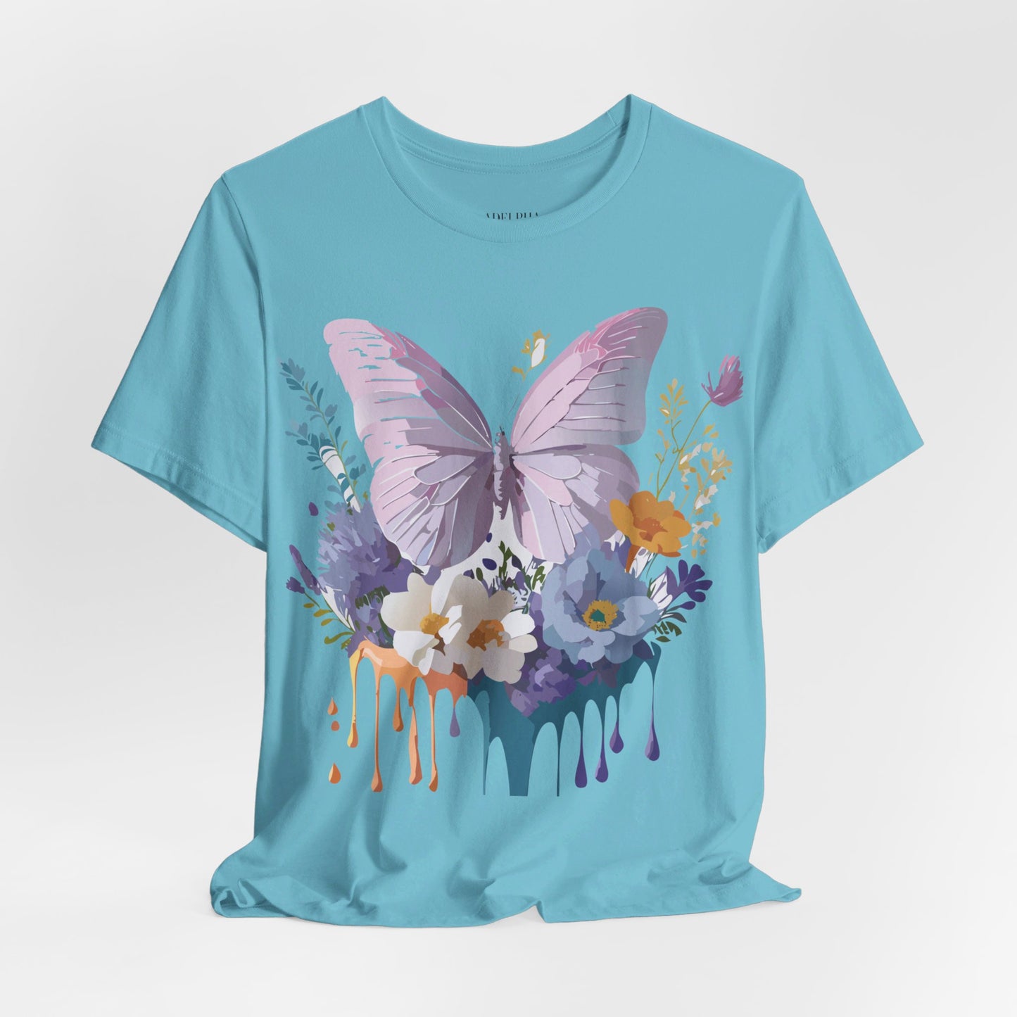 Natural Cotton Tee Shirt with Butterfly