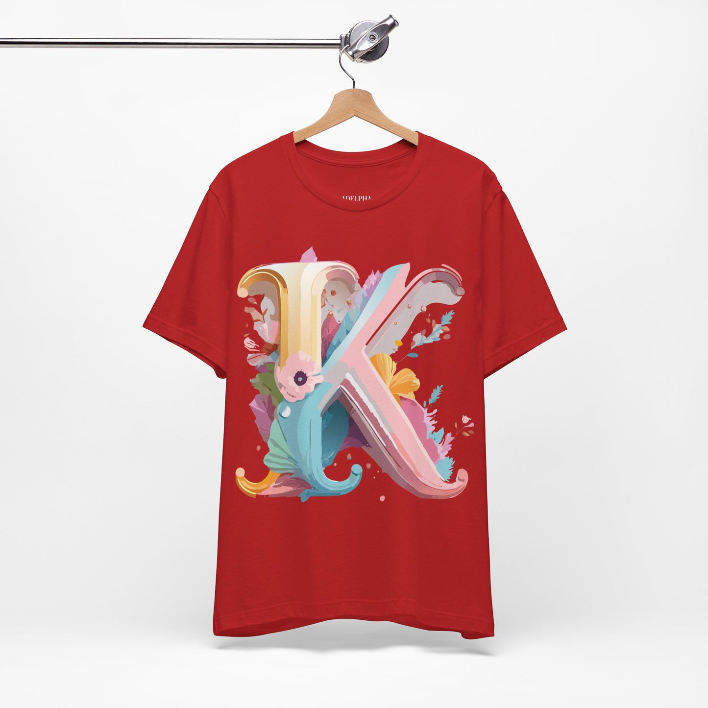 Natural Cotton Tee Shirt - Letters Collection - K