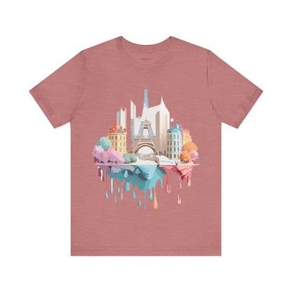Natural Cotton Tee Shirt - Beautiful Places Collection - Paris Printify