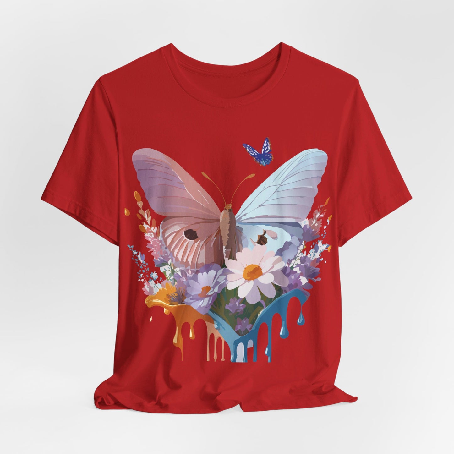 Natural Cotton Tee Shirt with Butterfly