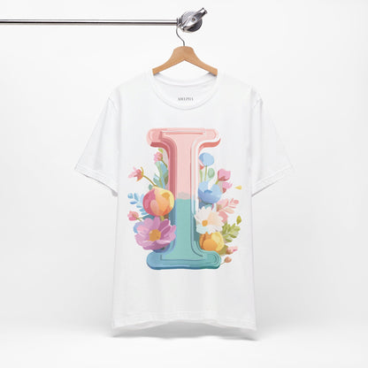 Natural Cotton Tee Shirt - Letters Collection - I Printify