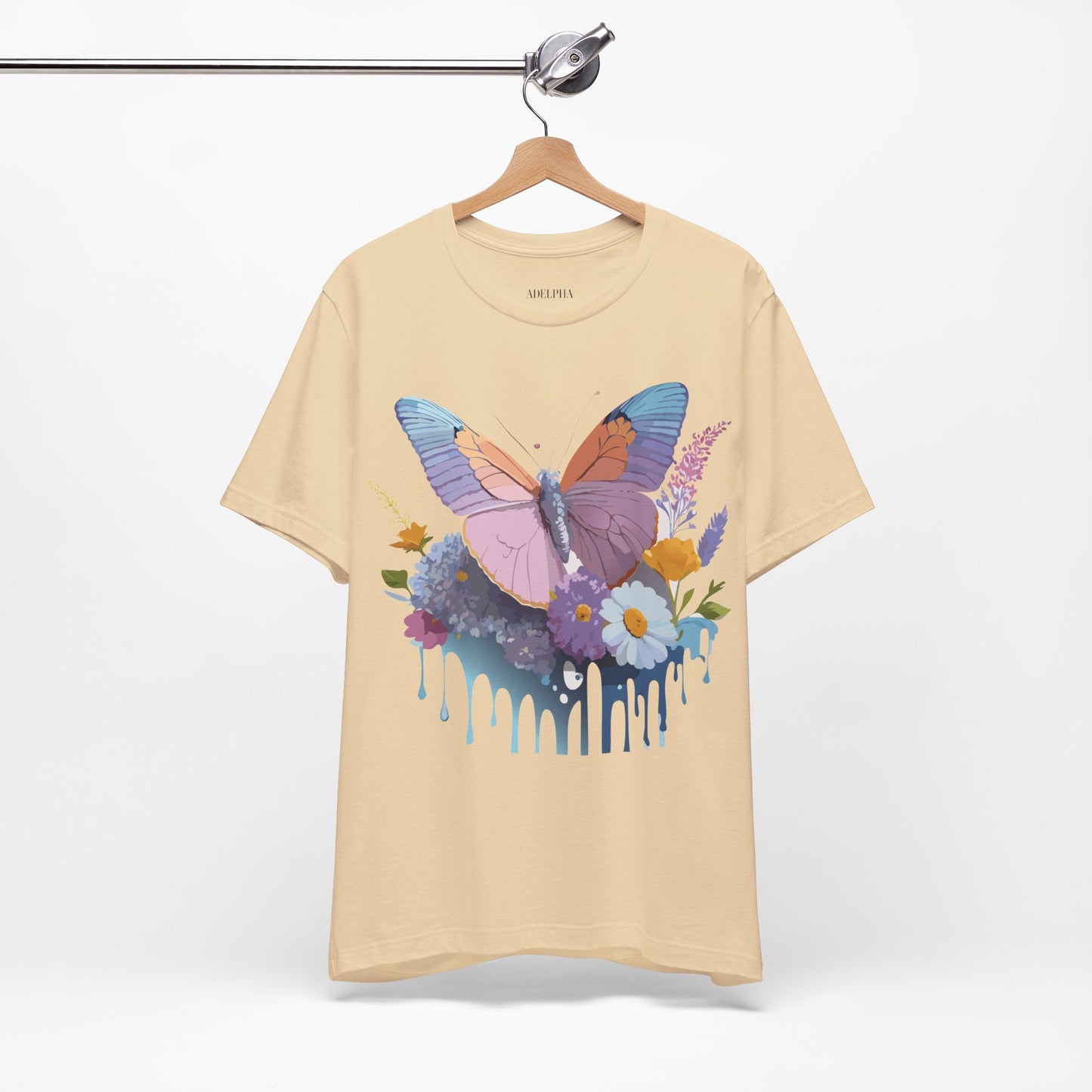 T-shirt en coton naturel avec papillon