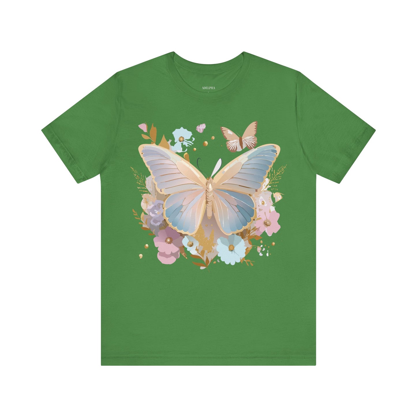 Natural Cotton Tee Shirt with Butterfly