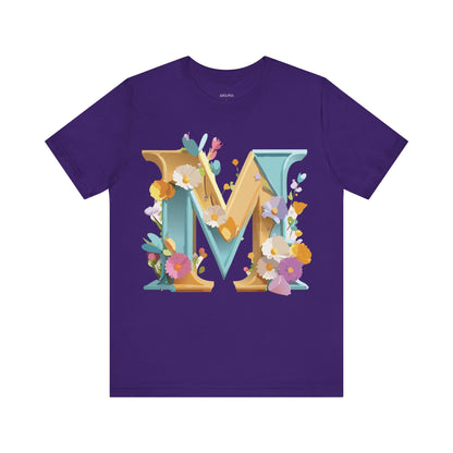 Natural Cotton Tee Shirt - Letters Collection - M Printify