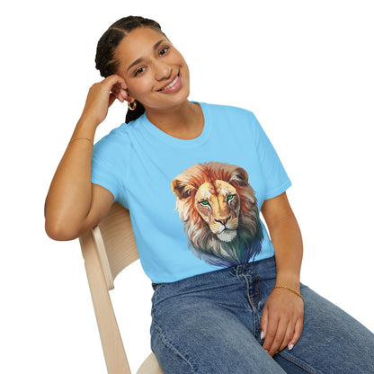 Gildan Softstyle Lion Shirt Unisex Floral Tee Animal Print Tee