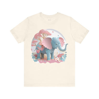 Natural Cotton Tee Shirt with Elephant Printify