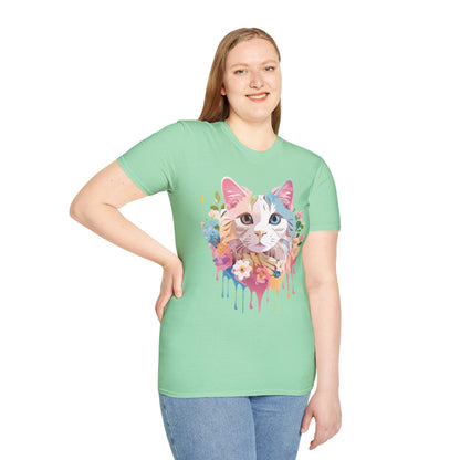 Cat Shirt Unisex Softstyle Tee 100 Percent Ring Spun Cotton Kitten Tee