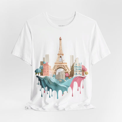 Natural Cotton Tee Shirt - Beautiful Places Collection - Paris Printify
