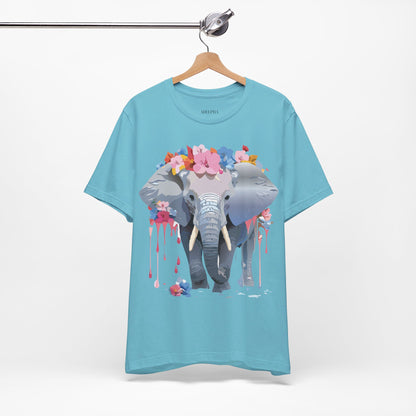 Natural Cotton Tee Shirt with Elephant Printify