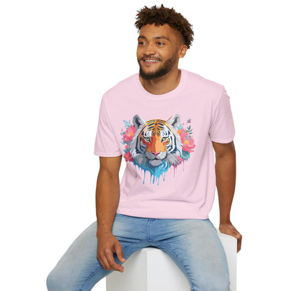 Tiger Shirt Unisex Animal Tee 100 Percent Ring Spun Cotton Softstyle