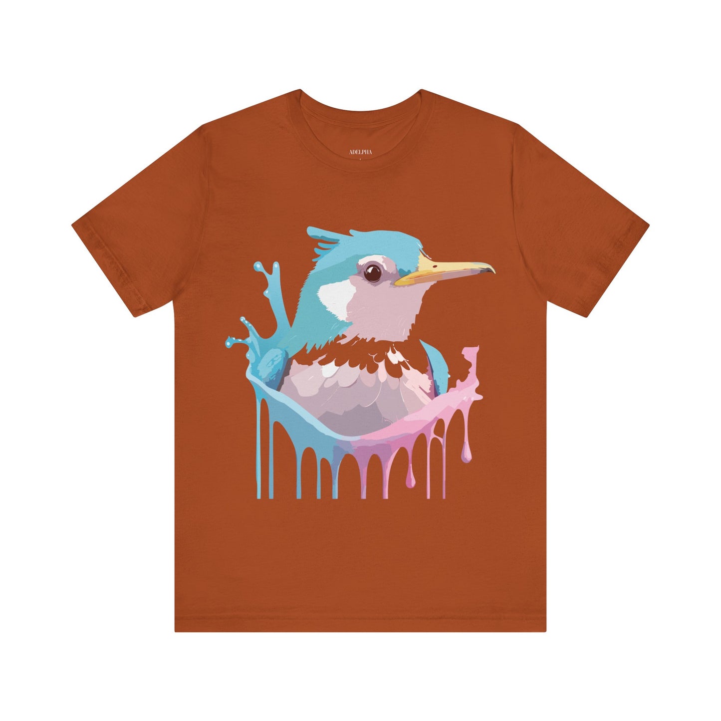 Natural Cotton Tee Shirt with Bird