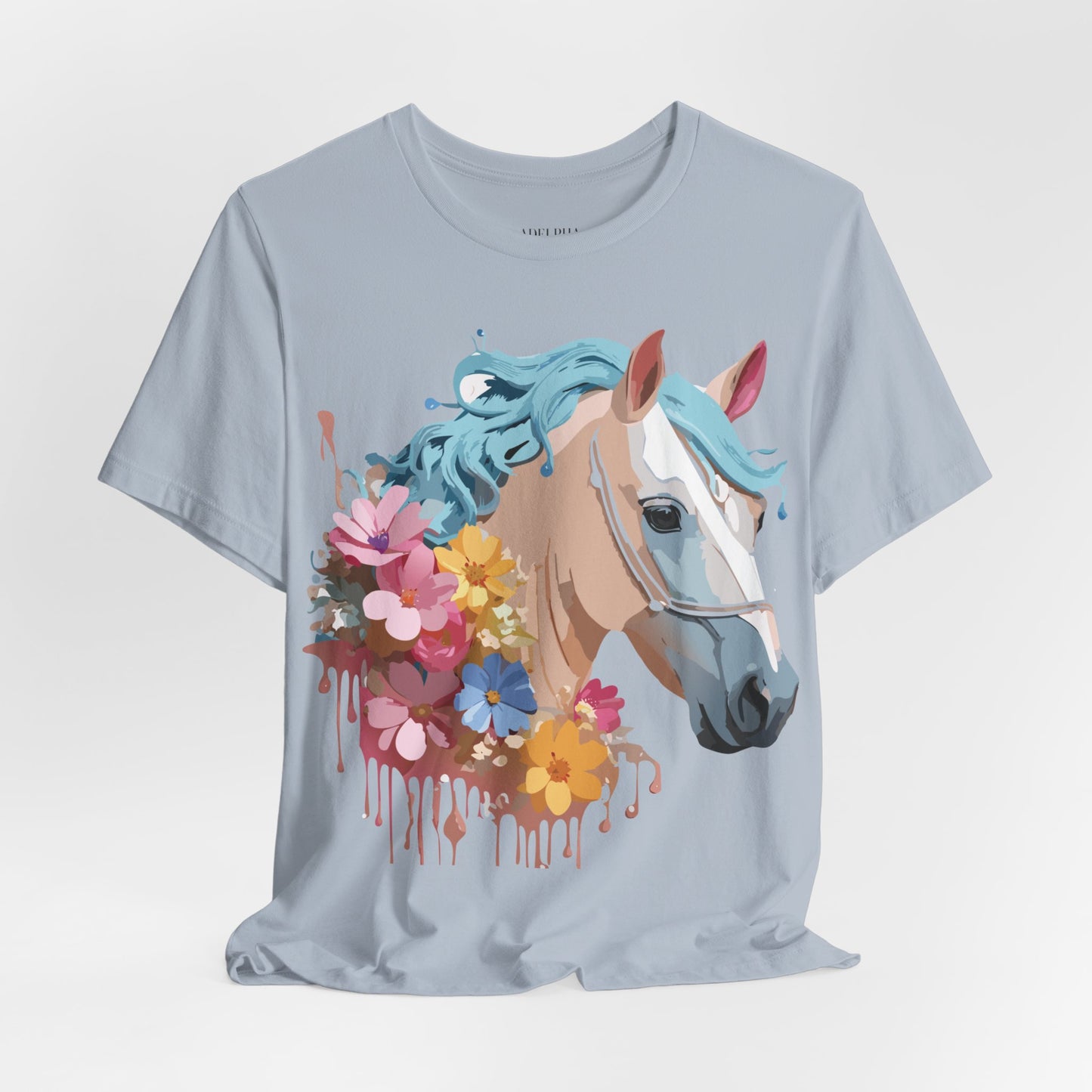 Natural Cotton Tee Shirt with Horse