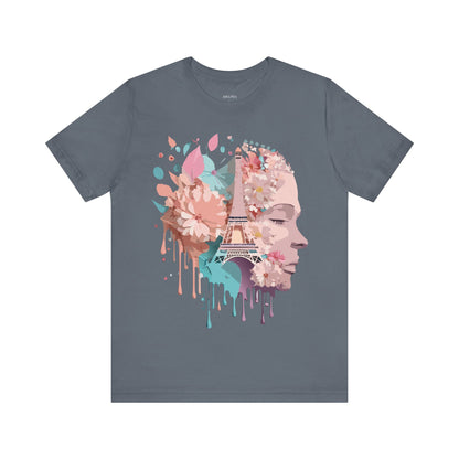 Natural Cotton Tee Shirt - Beautiful Places Collection - Paris Printify