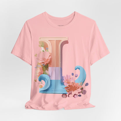 Natural Cotton Tee Shirt - Letters Collection - L Printify