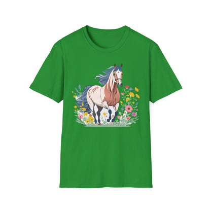 Unisex Horse Tee Softstyle Cotton Shirt With Animals Design Graphic