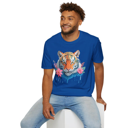 Tiger Unisex Softstyle T Shirt 100 Percent Cotton Gildan 64000 Animal Tee