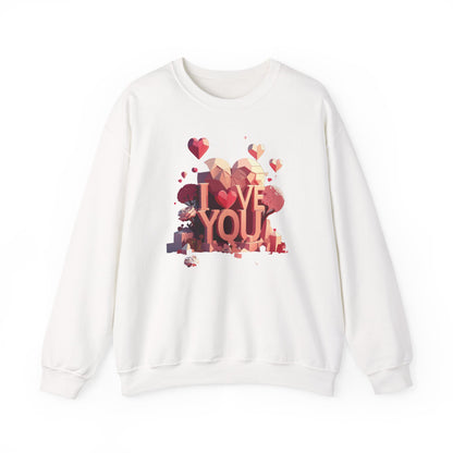 Unisex Heart Love Sweatshirt Floral Valentines Day Cotton Poly Fifty Fifty Blend