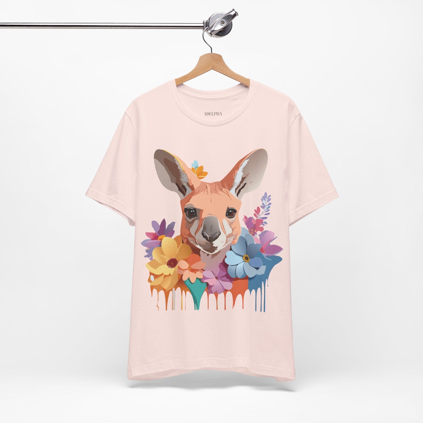 Natural Cotton Tee Shirt with Kangaroo