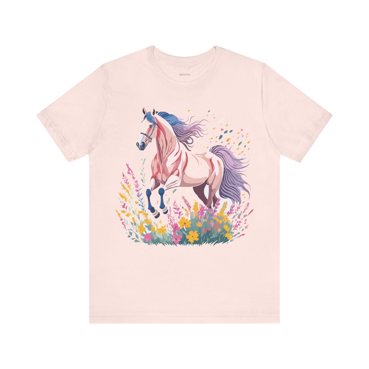 Natural Cotton Tee Shirt with Horse