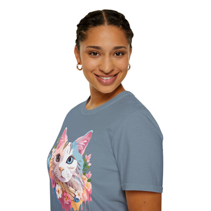 Cat Shirt Unisex Softstyle Tee 100 Percent Ring Spun Cotton Kitten Tee