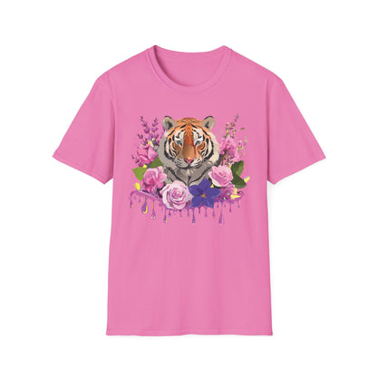 Tiger Print Shirt Unisex Animal Tee Softstyle Gildan 64000 Cotton
