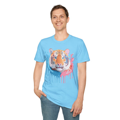 Tiger Shirt Unisex Animal Print Tee Gildan Softstyle 64000 Cotton