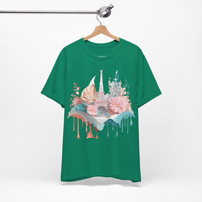 Natural Cotton Tee Shirt - Beautiful Places Collection - Paris Printify
