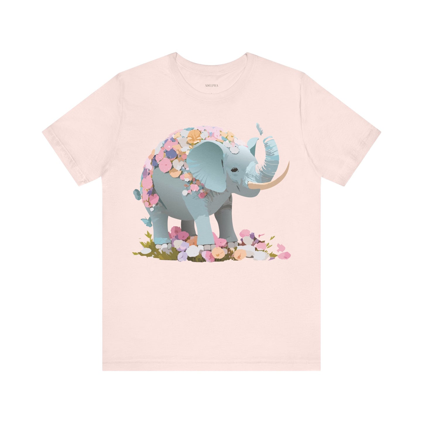 T-shirt en coton naturel avec motif éléphant