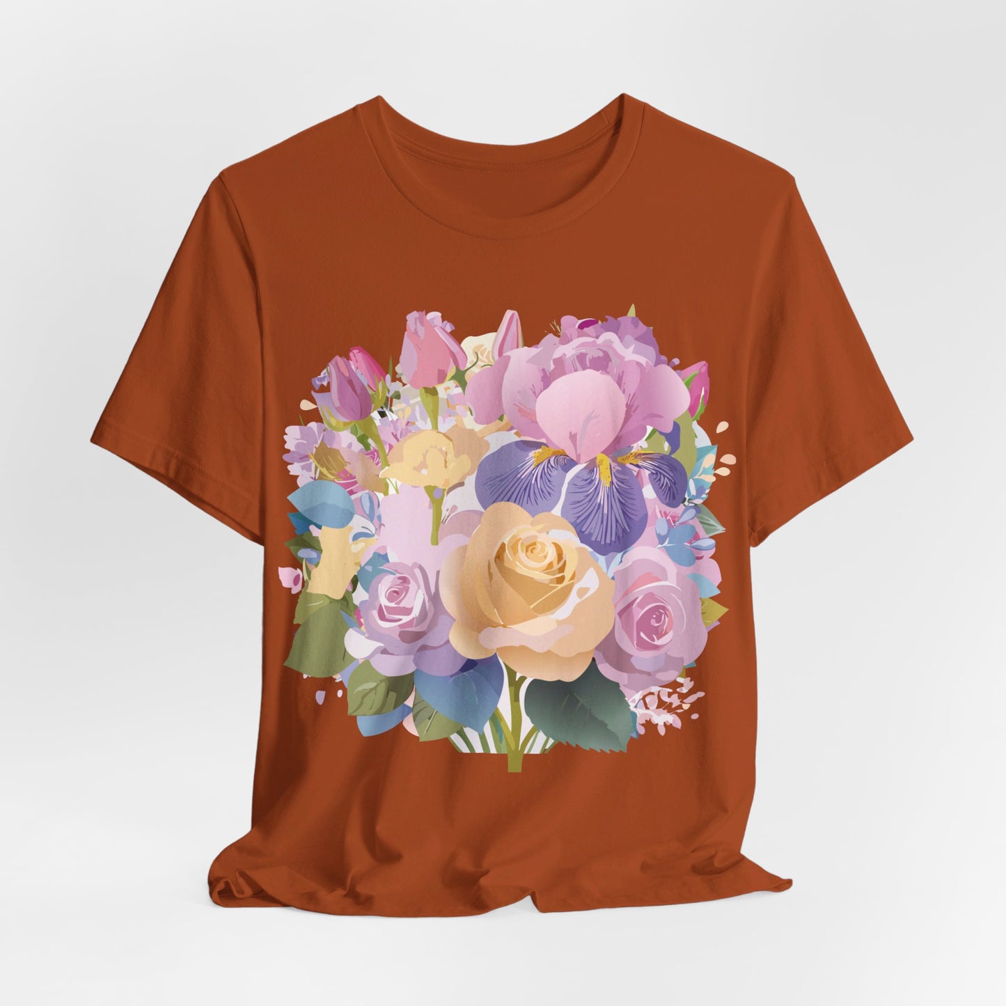 T-shirt en coton naturel avec fleurs