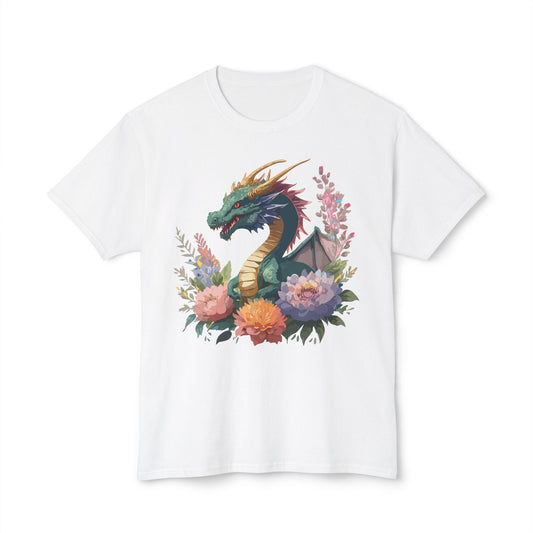 Dragon T-Shirt, Vintage Dragon Tee, Floral Tees, Dragon Art Design Shirt, Tee Shirt with Dragon 7